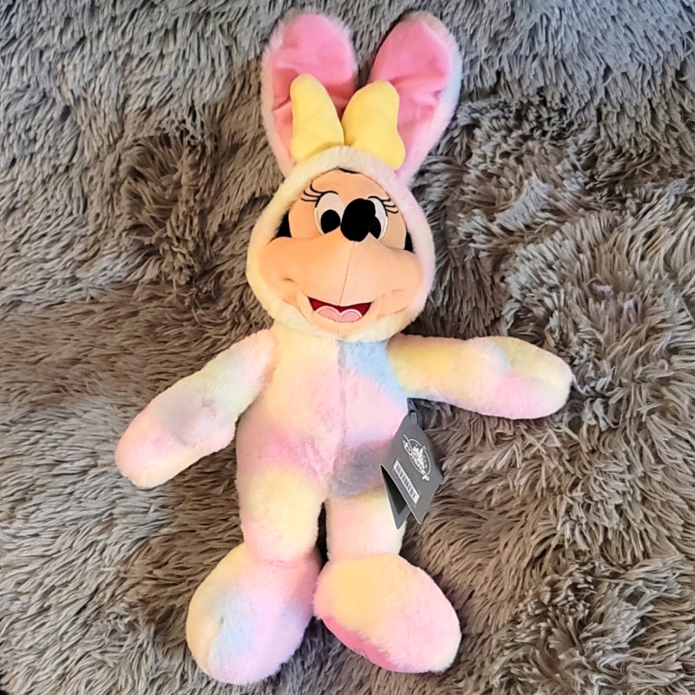 Disney Store 2020 Easter Bunny Minnie Mouse Tie Dye Plush